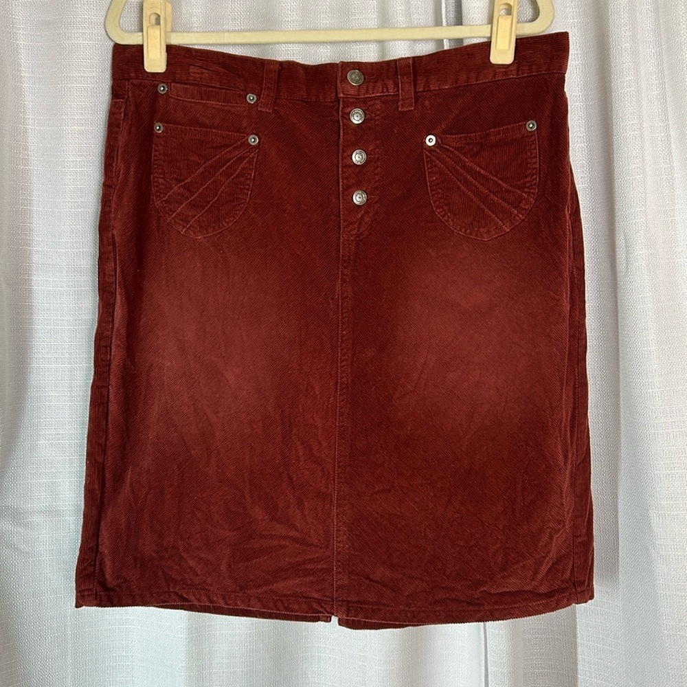 DELIA*S Vintage 90's Rusty Orange Corduroy Skirt Size 15/16 p7